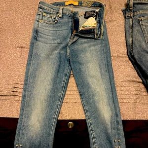 7 for mankind light wash flare Jean with studs